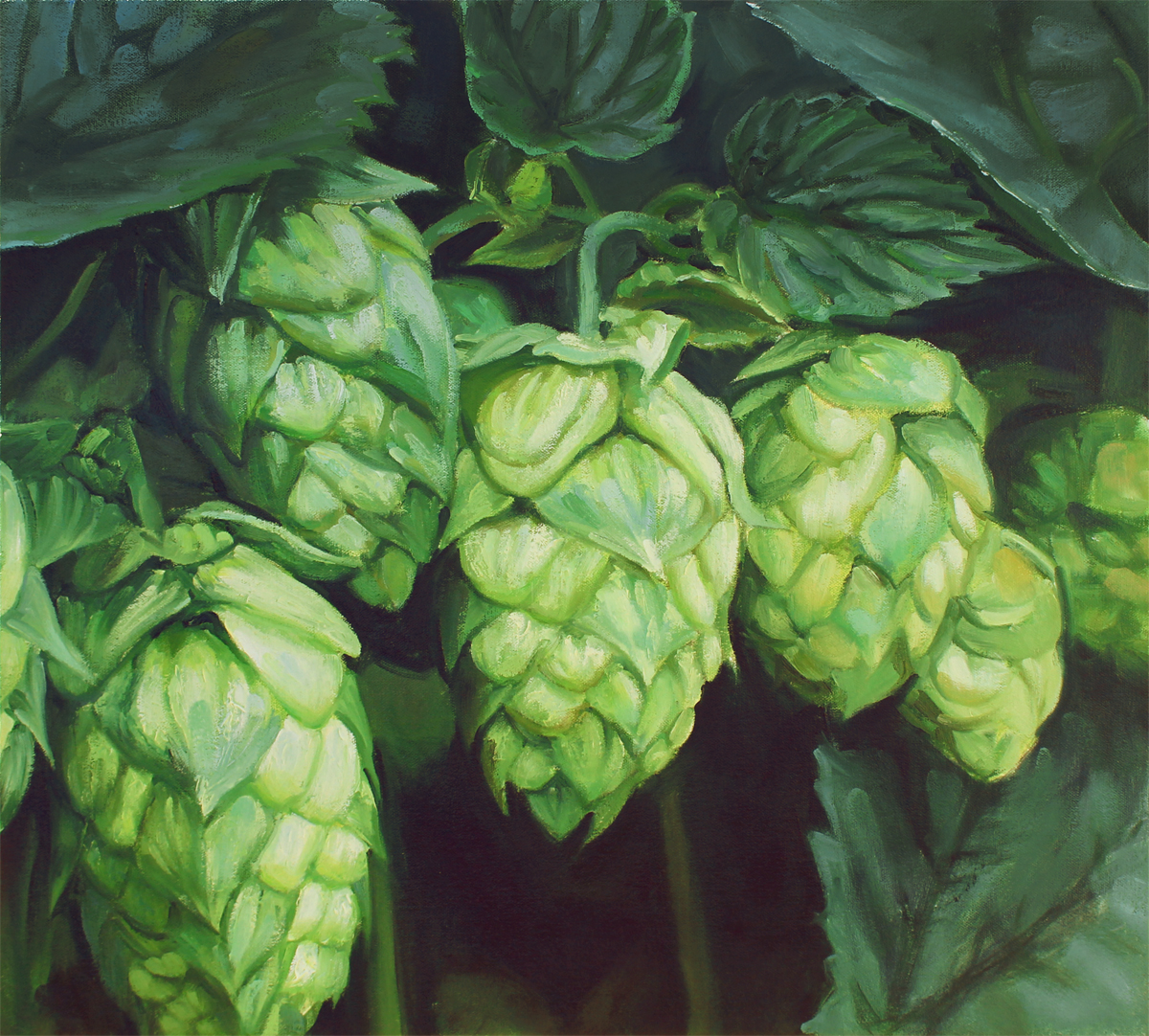 hops oil paintings absolute beer painting